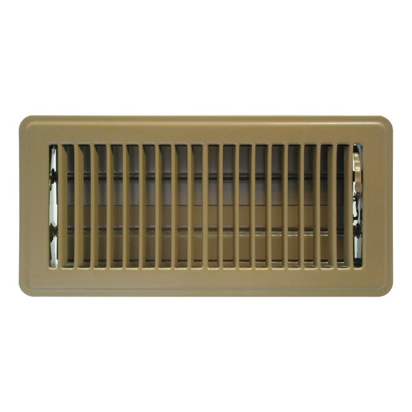 True Aire Tru Aire 4 in. H X 10 in. W 2-Way Powder Coat Brown Steel Floor Register CM150MB 04X10 - main